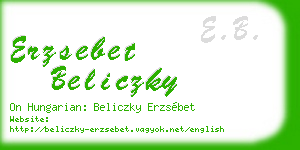 erzsebet beliczky business card