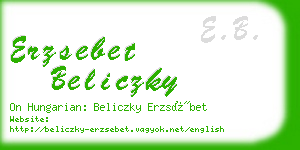 erzsebet beliczky business card